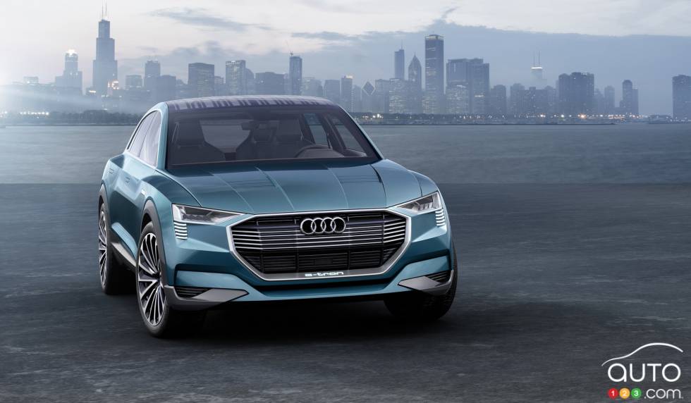 Vue 3/4 avant du Concept Audi E-Tron