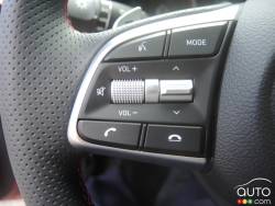 Phone features on the steering wheel