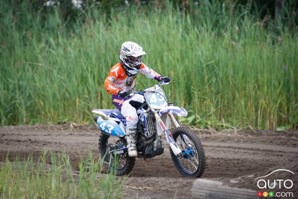 Émilie during a motocross championship round from the summer of 2013 at X-Town in Mirabel, QC