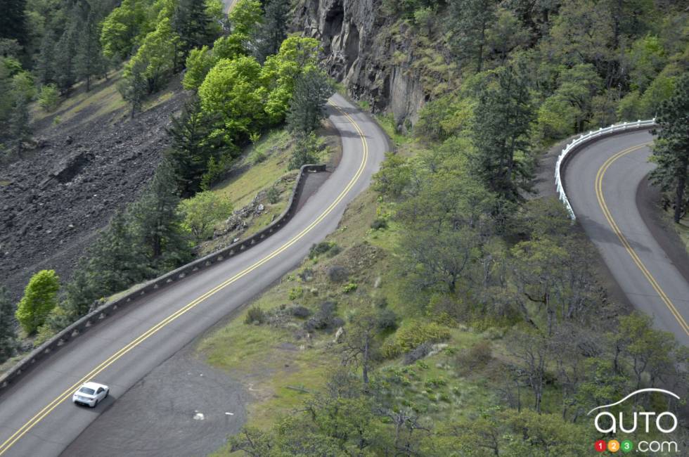 Overhead view on the road