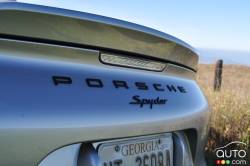 2016 Porsche Boxster Spyder model badge