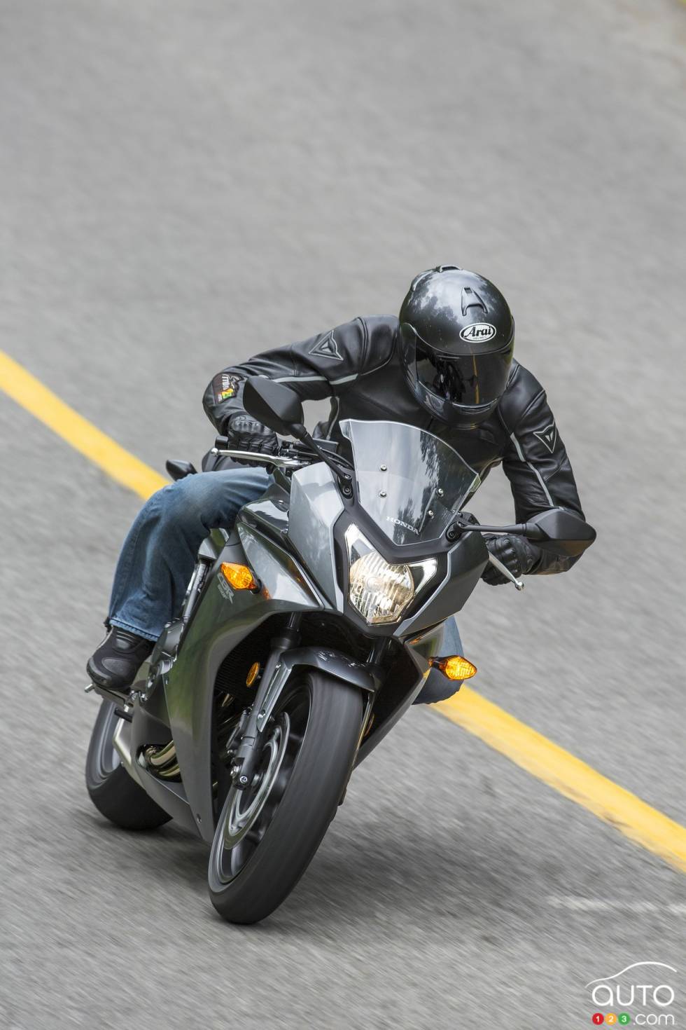 front 3/4 action view