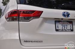 Feux arrière du Toyota Highlander Hybride 2017