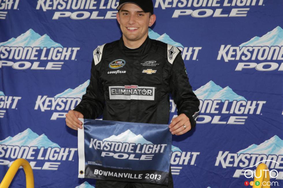 James Buescher, Chevrolet Motomaster Eliminator célèbre sa pôle après la qualification