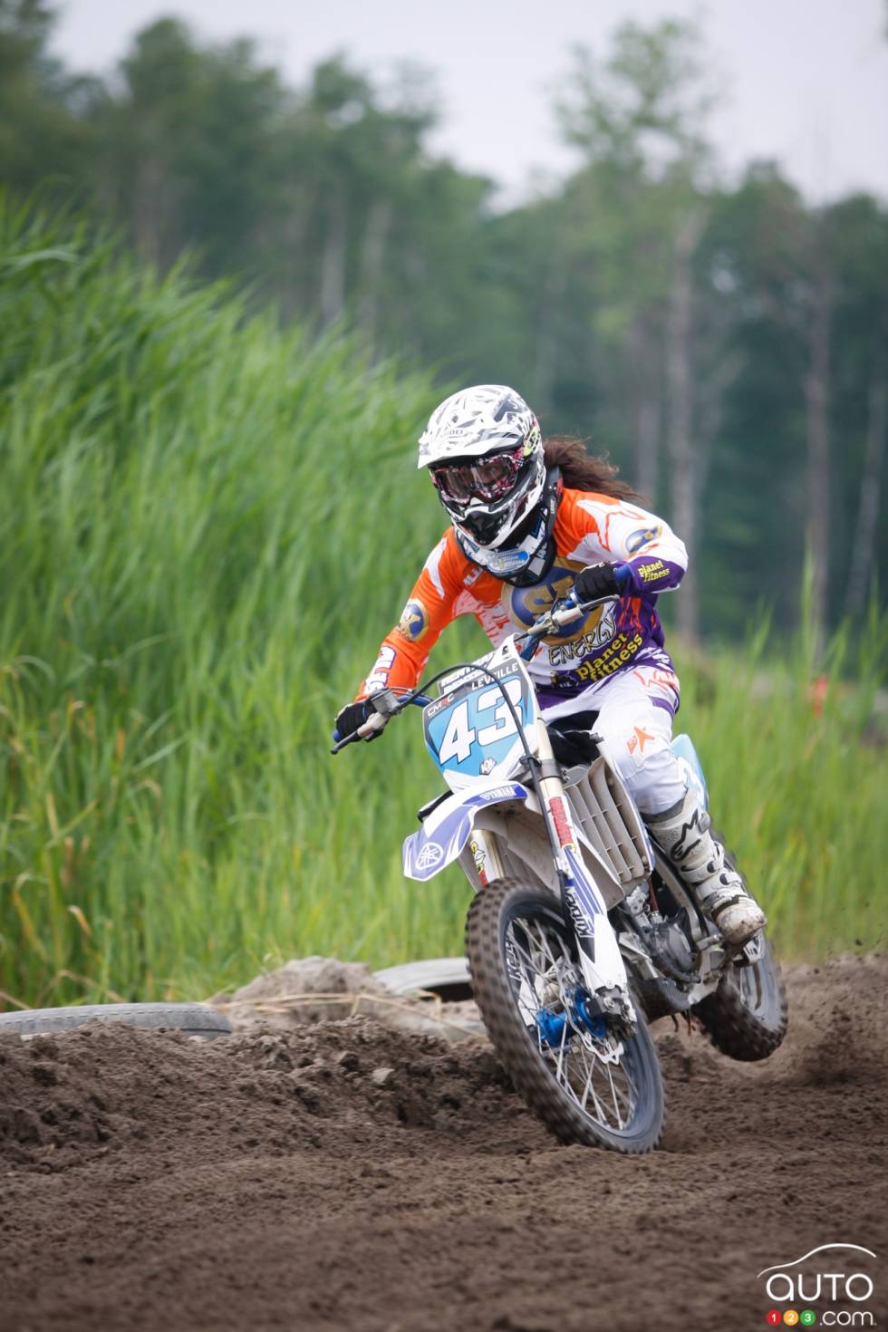 Émilie during a motocross championship round from the summer of 2013 at X-Town in Mirabel, QC
