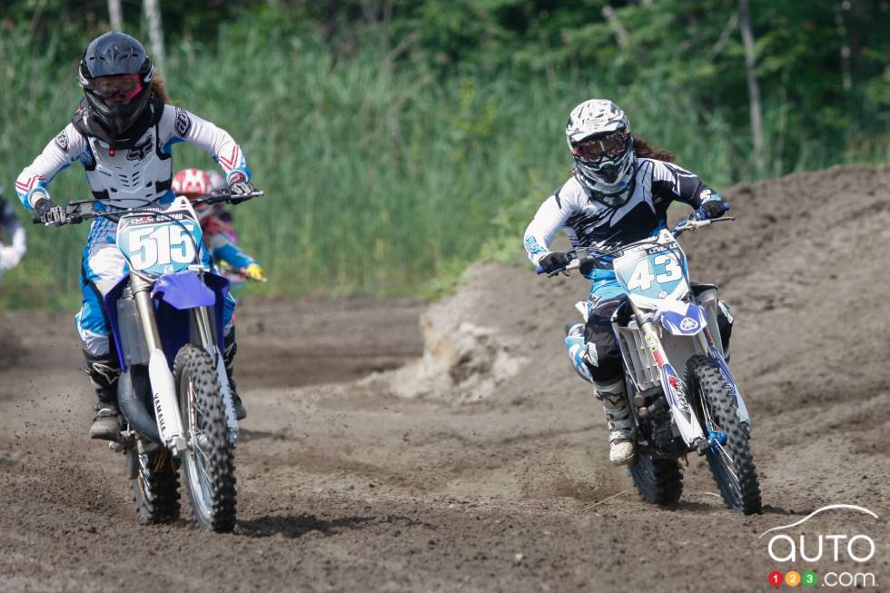 Émilie during a motocross championship round from the summer of 2013 at X-Town in Mirabel, QC