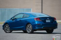 2015 Honda Civic EX Coupe rear 3/4 view