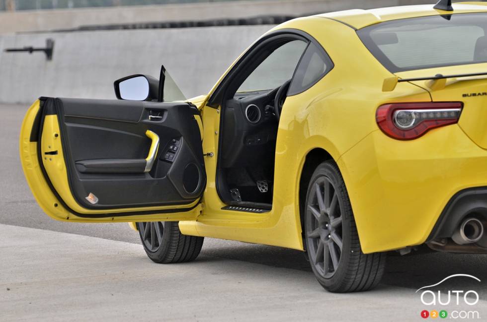 Rear view with door open of the BRZ