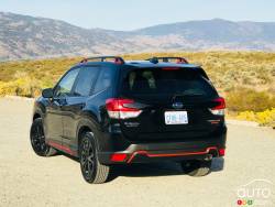 Rear view of the 2019 Subaru Forester Sport 