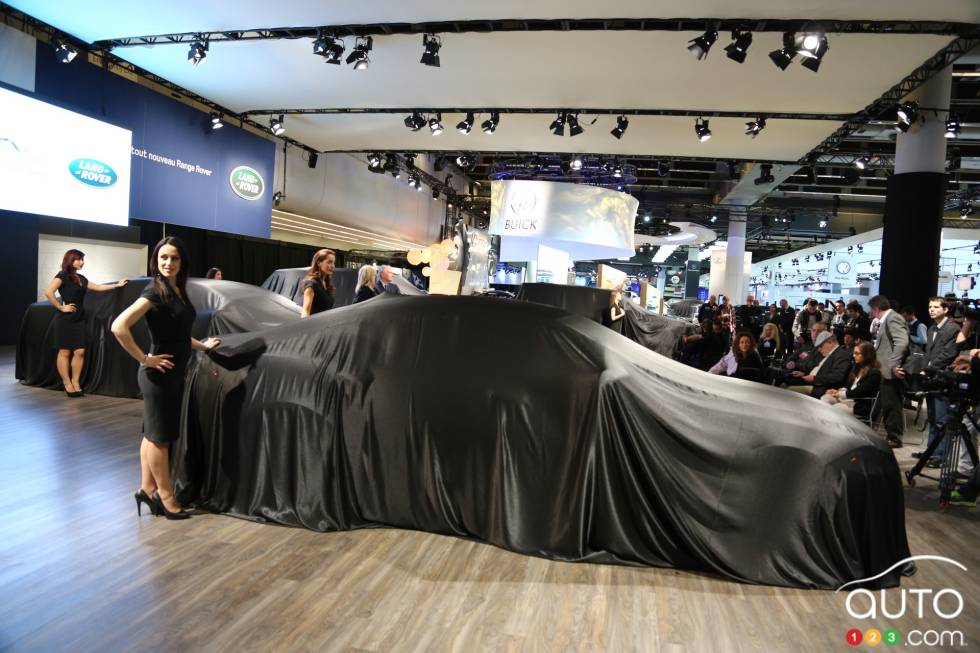 Jaguar booth at the 2013 Montreal International Auto Show. 