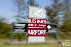 Russ Beach airport sign