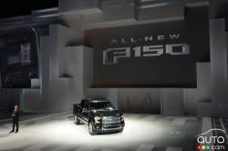 Ford's unveiling of the new F-150 in the Cobo Center during the 2014 Detroit auto-show