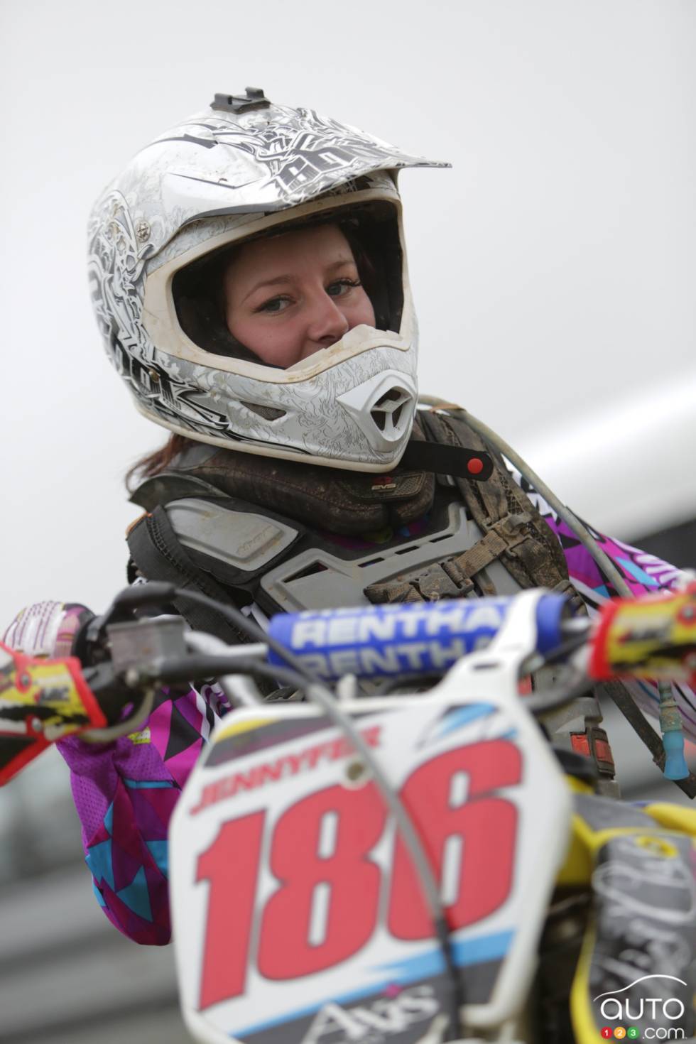On and off the track action images of Jennyfer Sabourin.