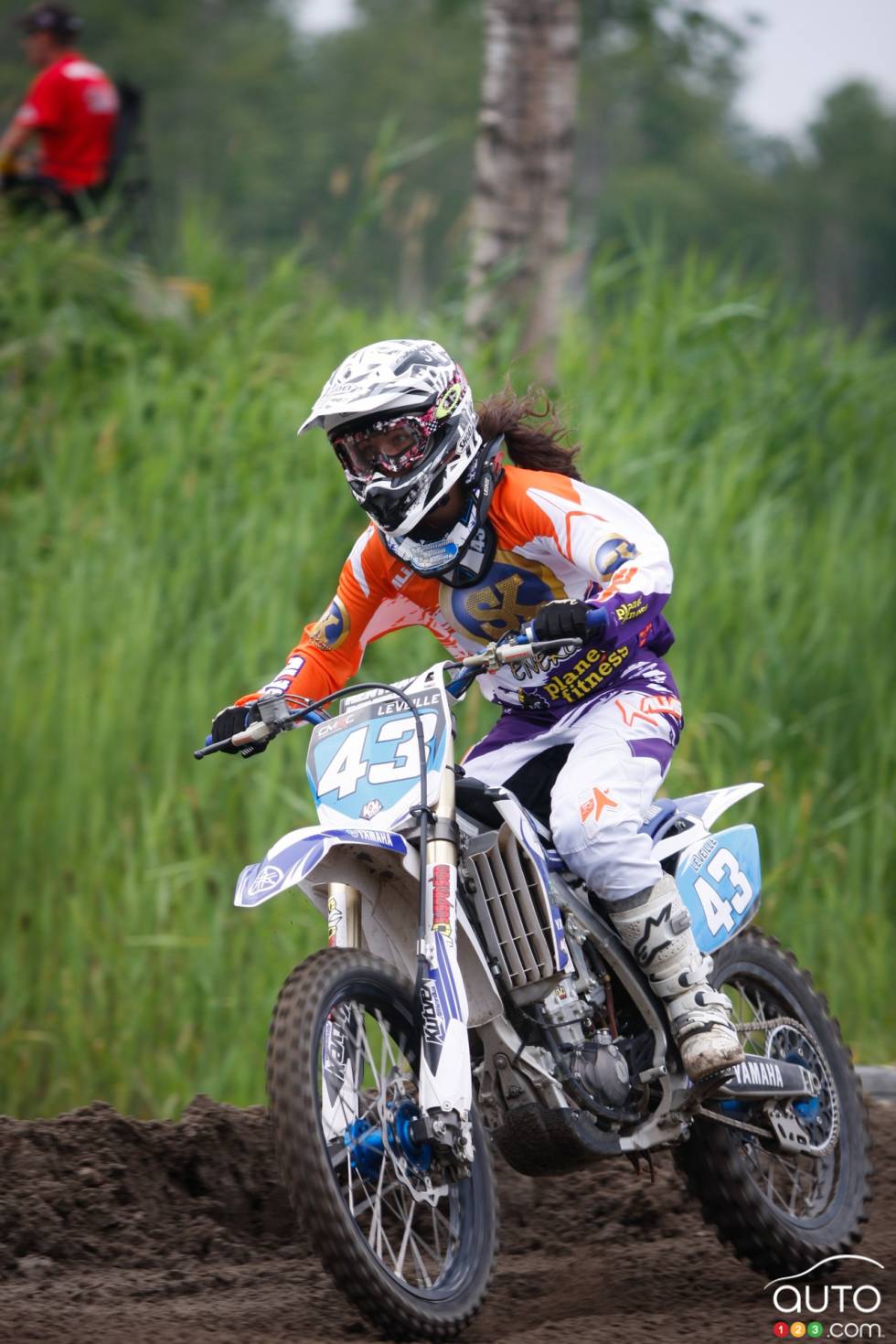 Émilie during a motocross championship round from the summer of 2013 at X-Town in Mirabel, QC