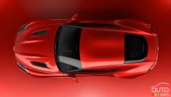 Vue du haut de l'Aston Martin Vanquish Zagato Concept
