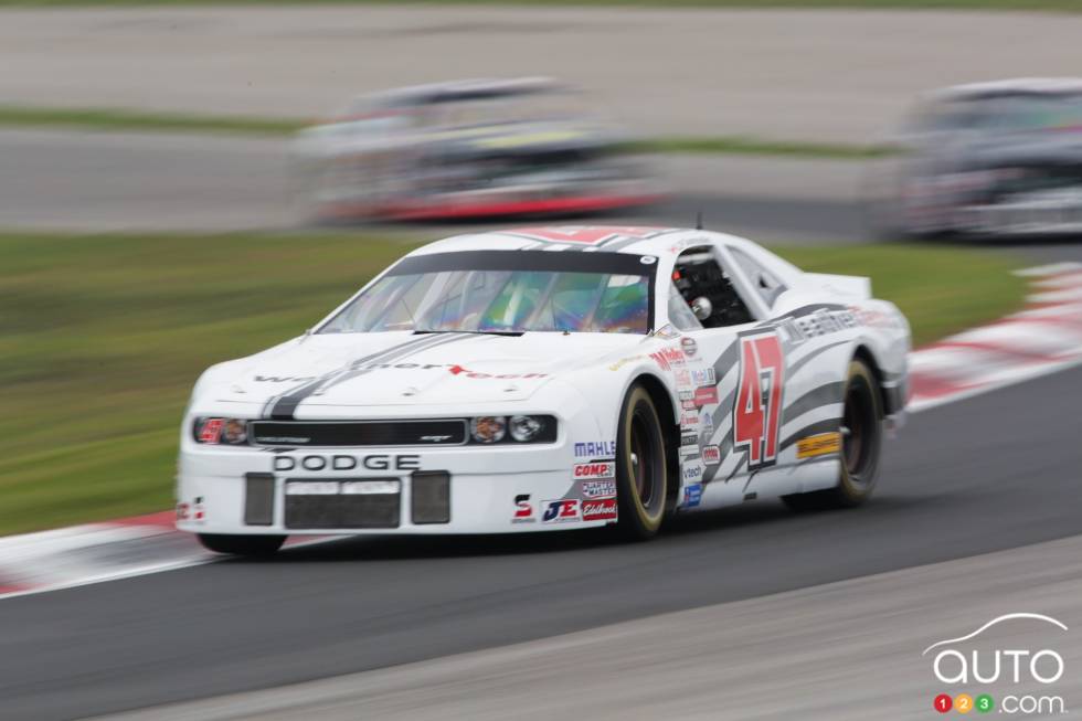 L.P. Dumoulin, WeatherTech Canada/Bellemare Dodge in action during practice on saturday