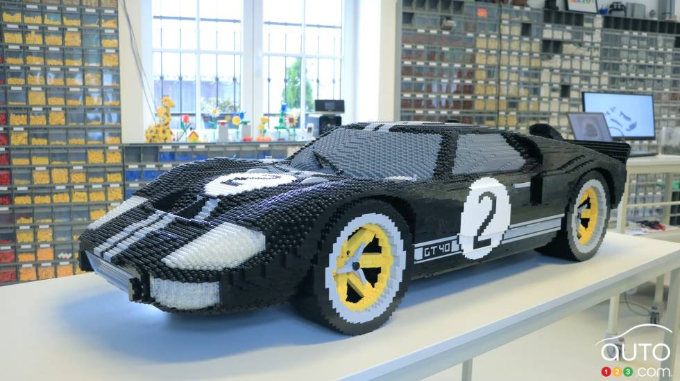 Lego Ford GT race car front 3/4 view