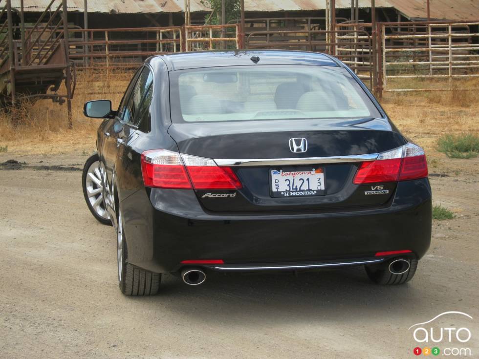 Rear view, wheels turned