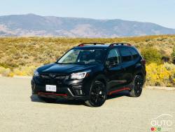 3/4 front view of the 2019 Subaru Forester Sport 