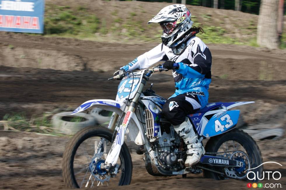Émilie during a motocross championship round from the summer of 2013 at X-Town in Mirabel, QC