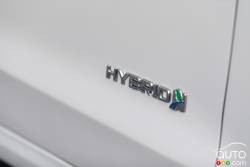 Hybrid logo on the door