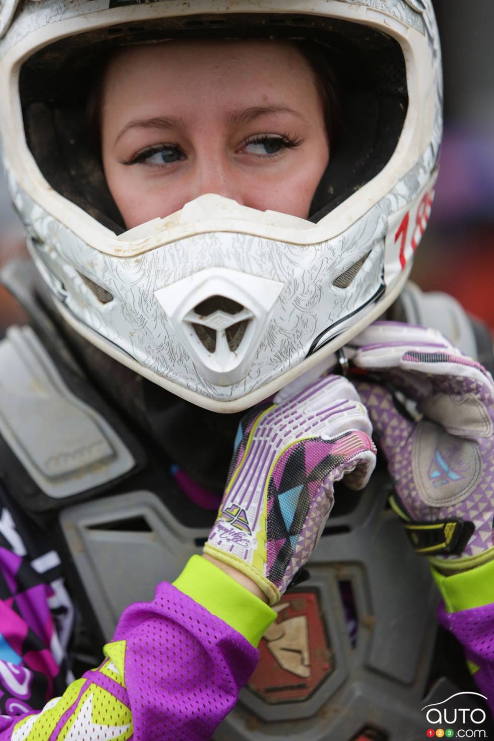 On and off the track action images of Jennyfer Sabourin.