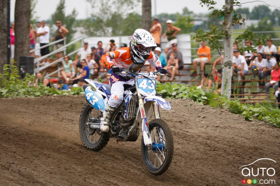 Émilie during a motocross championship round from the summer of 2013 at X-Town in Mirabel, QC