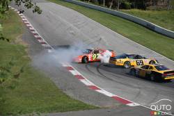 Hugo Vannini, VTI Motorsports Ford crashes at turn 5 during race