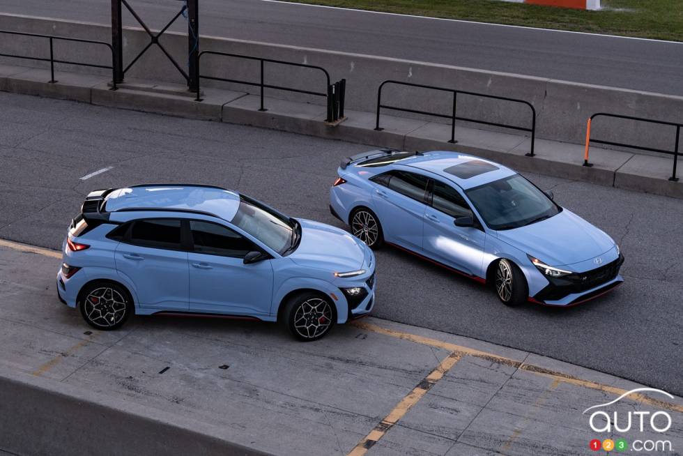 Nous conduisons les Hyundai Kona N et Elantra N 2022 à Mosport