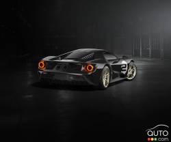 2016 Ford GT '66 Heritage Edition rear 3/4 view