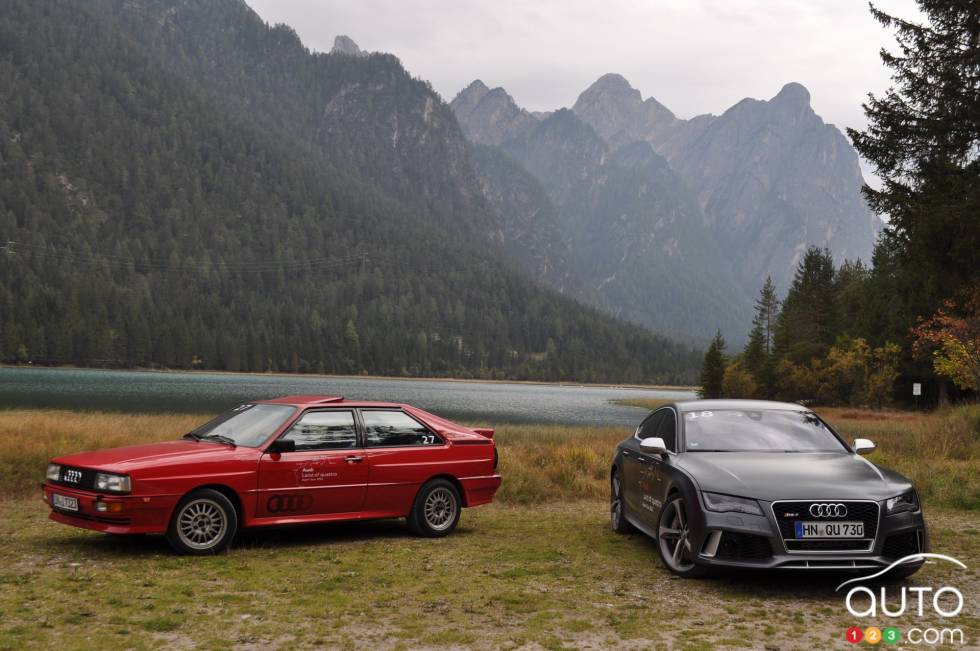 vue 3/4 avant avec la Audi RS7 2014
