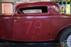 The unique profile of a chopped 1932 Ford 3-window coupe, one of the latest cars to come from the Rolling Bones of Saratoga Springs NY.