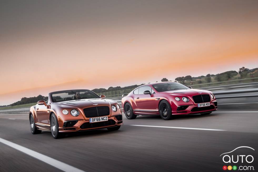 Front view of a coupe and a convertible