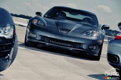 La Chevrolet Corvette ZR1 pendant l'essai comparatif des supervoitures 2010