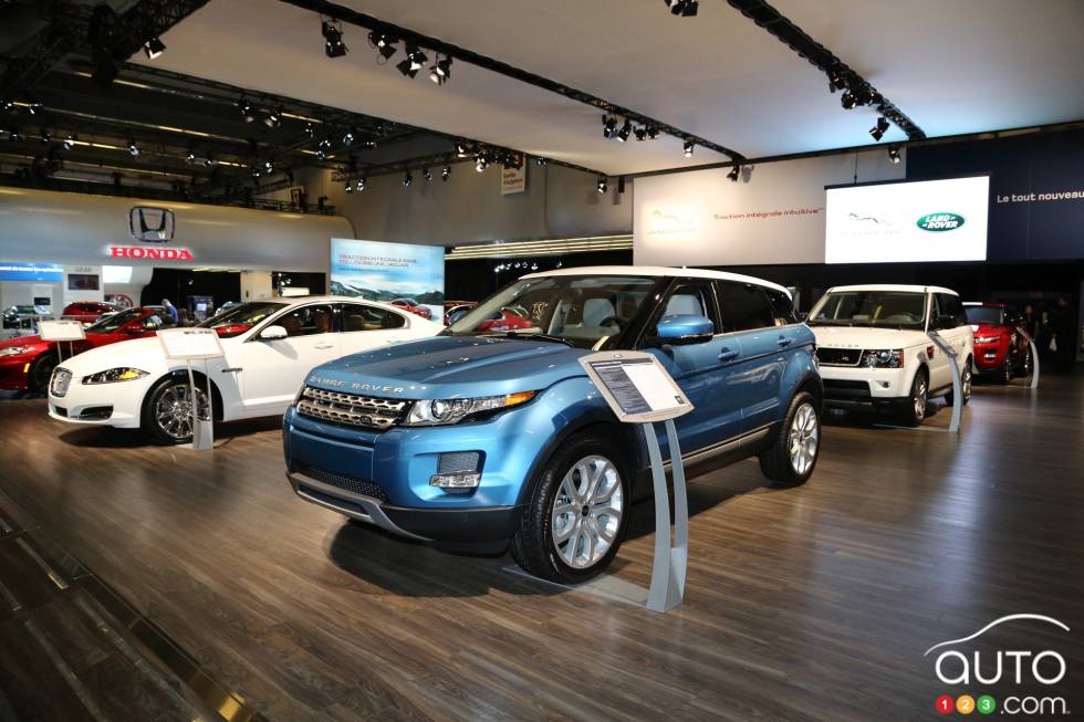 Land Rover booth at the 2013 Montreal International Auto Show.