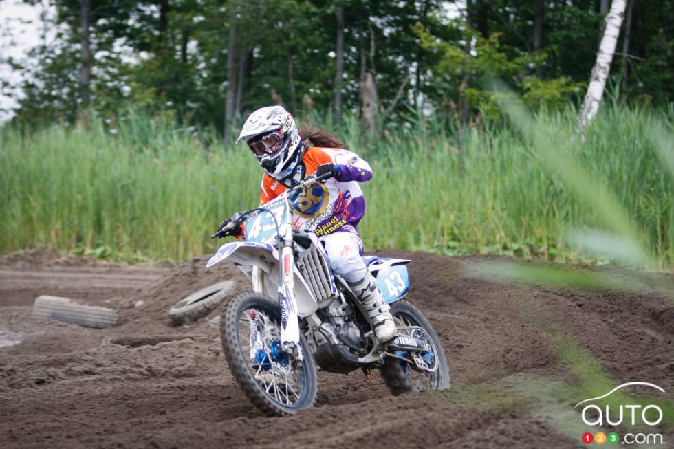 Émilie during a motocross championship round from the summer of 2013 at X-Town in Mirabel, QC