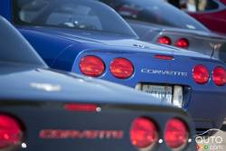 A line-up of Corvettes