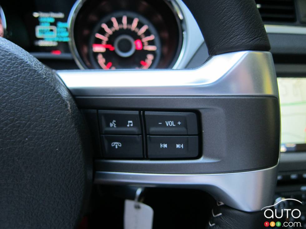 Steering wheel controls on the right