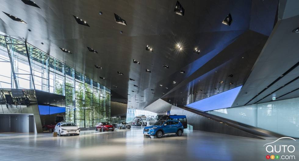 Interior view with some cars