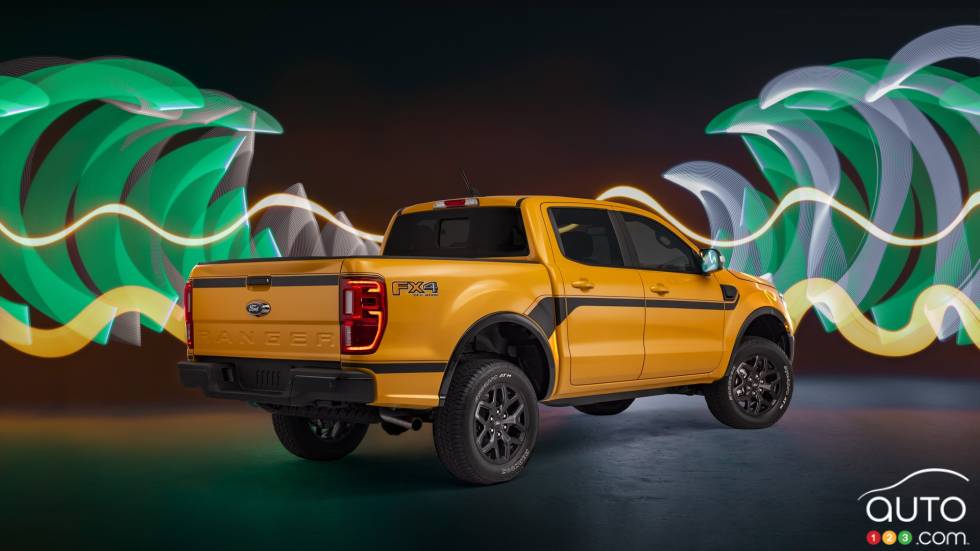 2022 Ford Ranger Splash Package. Pre-Production model shown with optional equipment. Available late 2021.