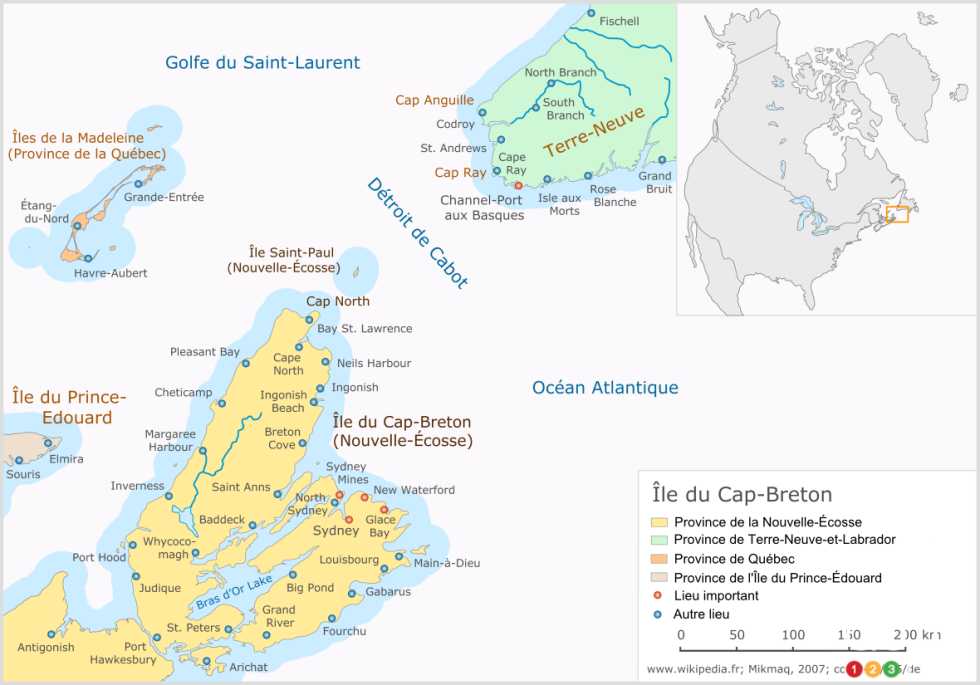 Carte de l'Ile du Cap Breton