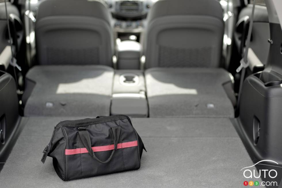 Espace de chargement avec la banquette arrière abaissée