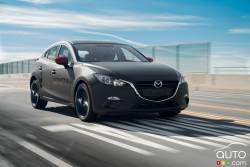 3/4 front view of the Mazda3 with the SKYACTIV-X engine