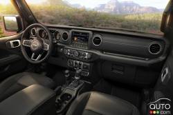 Dashboard of the  2018 Jeep Wrangler Sahara