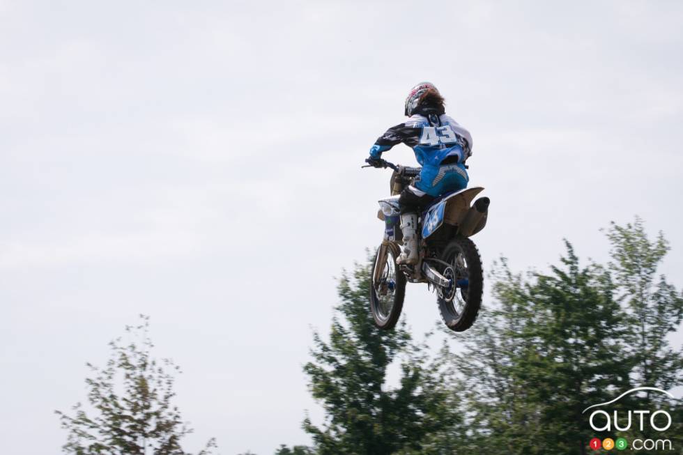 Émilie during a motocross championship round from the summer of 2013 at X-Town in Mirabel, QC
