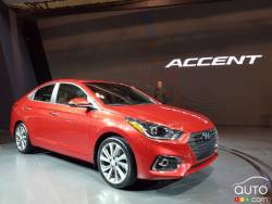 The 2018 Hyundai Accent made its world debut in Toronto.