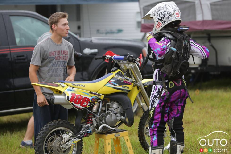 On and off the track action images of Jennyfer Sabourin.