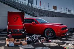 The custom-painted Demon Crate contains components that maximize the Challenger SRT Demon‚ flexibility, exclusivity and future collectability.