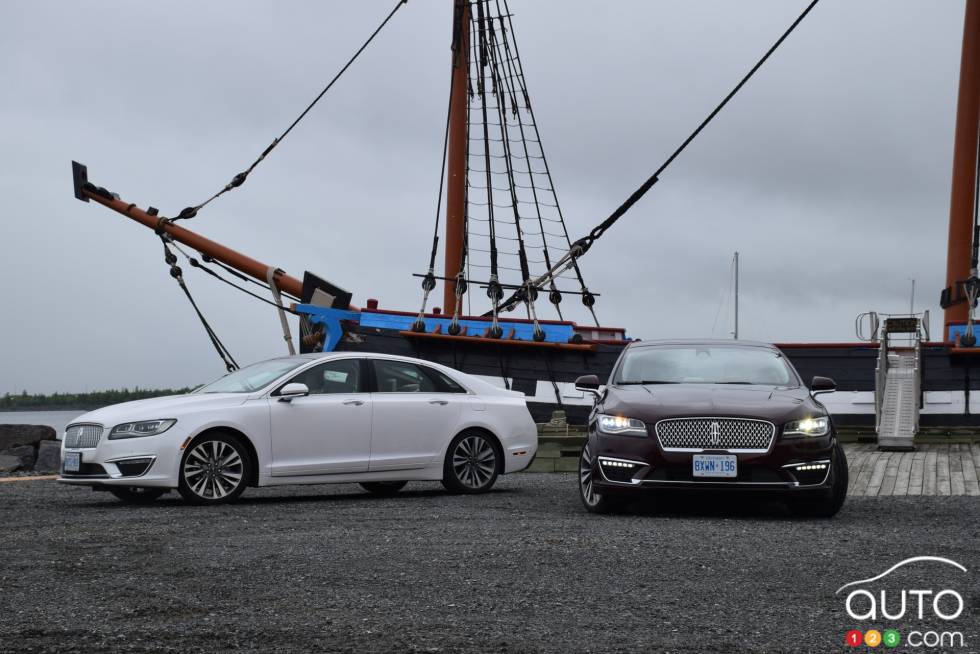 Front view and side view