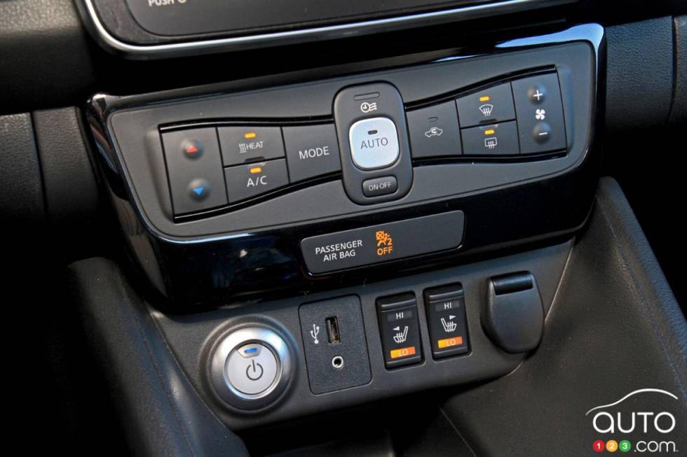 Heating system, heated seats and USB port
